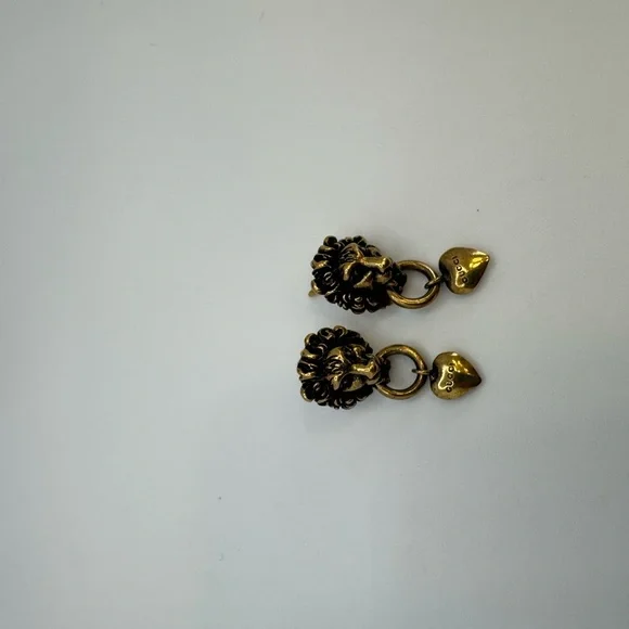 Gucci lion head heart earrings gold plated - Picture 8 of 9